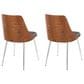 LumiSource Anabelle Side Chair with Brown Cushion in Chrome and Walnut (Set of 2), , large