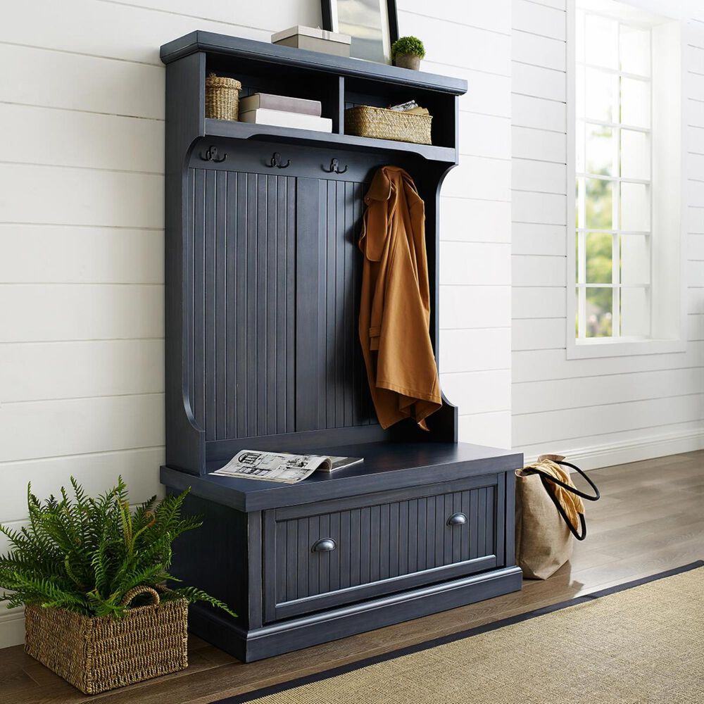Crosley Furniture Seaside Hall Tree in Navy NFM