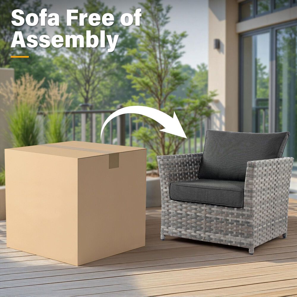 HOMLUX 12-Piece Patio Conversation Set in Black, , large