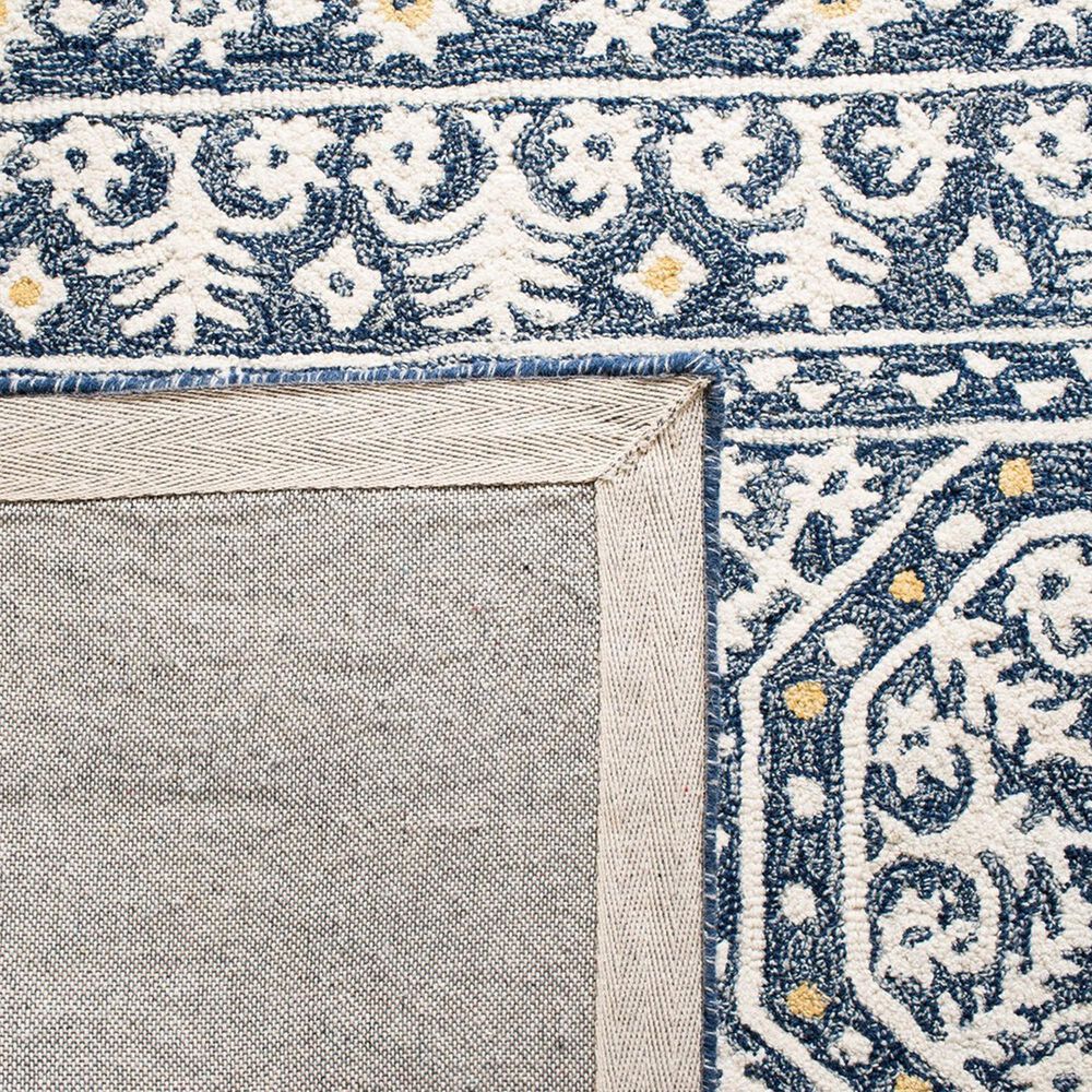 Safavieh Micro-Loop MLP619M 2&#39;3&quot; x 7&#39; Blue and Ivory Runner, , large