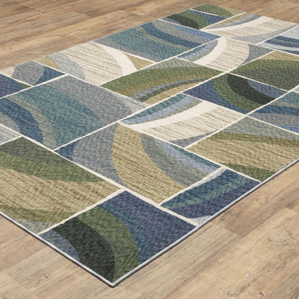 Oriental Weavers Tisdell TIS06 Blue and Green 3&#39;9&quot; x 5&#39;2&quot; Area Rug, , large
