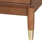 Baxton Studio Mandolin 2-Drawer Nightstand in Ash Walnut and Gold, , large