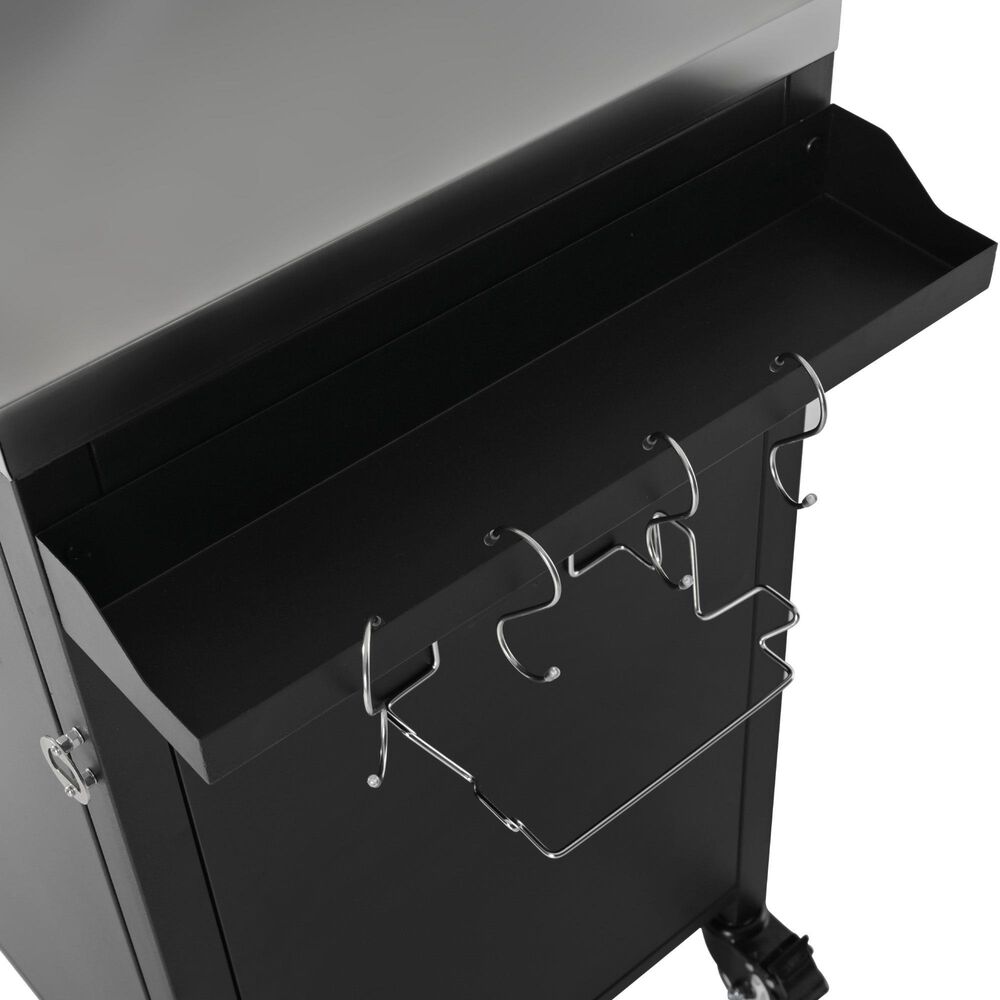 HOMLUX 55.5" Outdoor Kitchen Island with Sink in Black and Stainless Steel, , large