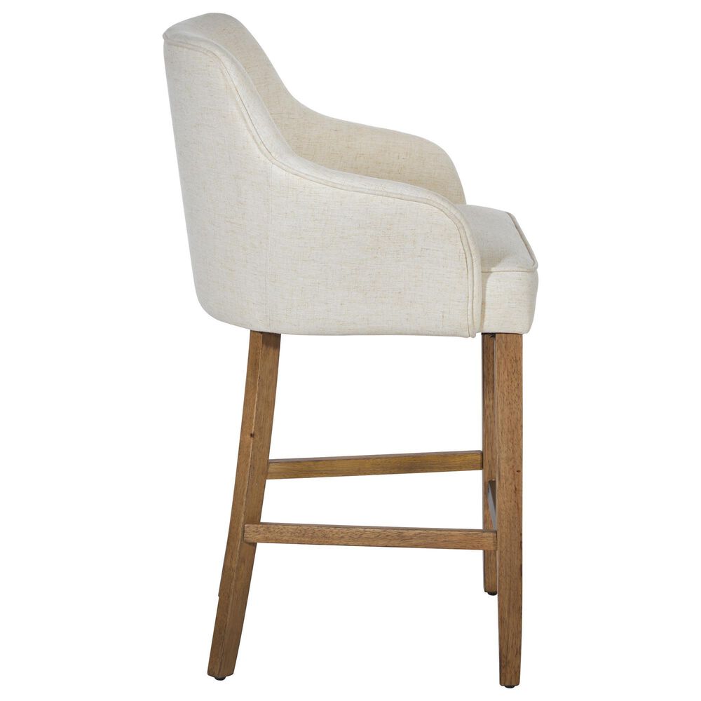 Valor Living Paloma 26" Counter Stool with Linen Upholstery in Medium Oak, , large
