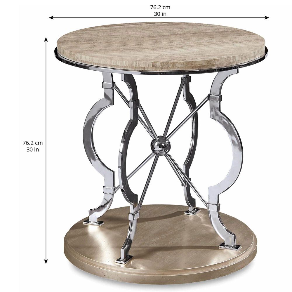 Vantage Morrissey Lamp Table in Silver and Brown, , large