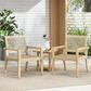 Hearth and Haven Outdoor Wood and Flat Wicker Club Chair in Light Brown (Set of 2), , large