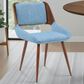 Armen Living Panda Side Chair with Blue Upholstery in Walnut, , large