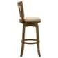 Armen Living Wren Swivel Bar Height Stool with Light Scone Upholstery in Sepia Brown, , large