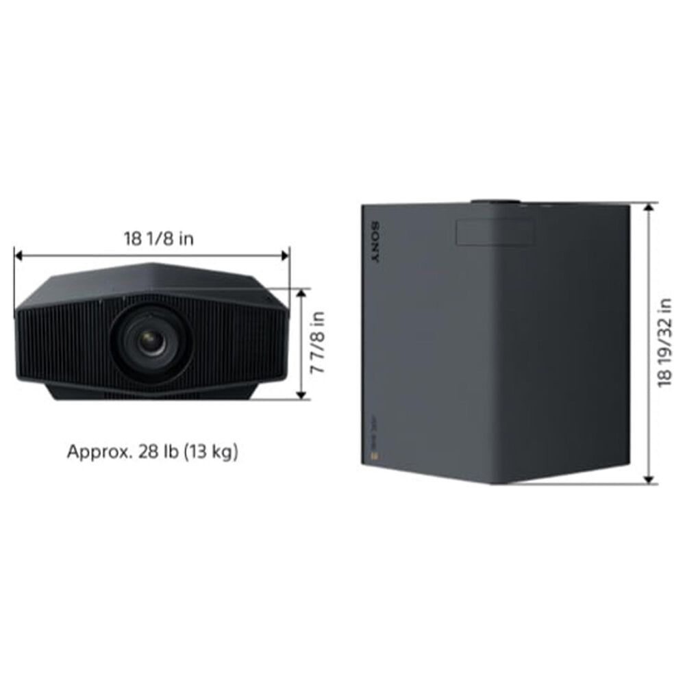 Sony 2000 Lumens 4K HDR Laser Home Theater Projector with Native 4K SXRD Panel in Black, , large