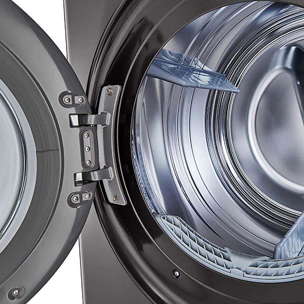 LG Single Unit Front Load LG WashTower with Center Control 4.5 Cu. Ft. Washer and 7.4 Cu. Ft. Gas Dryer in Black Stainless Steel, , large