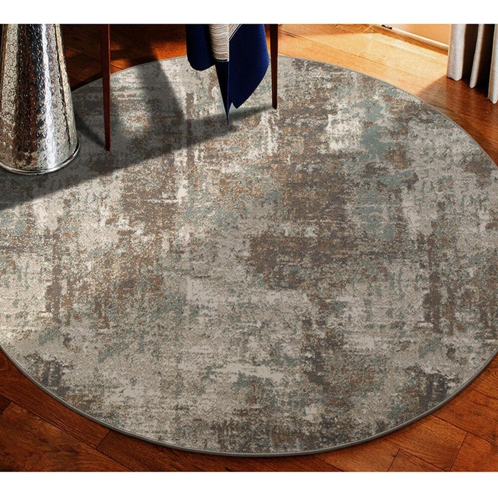Amer Rugs Alpine 7&#39;10&quot; Round Light Brown Area Rug, , large
