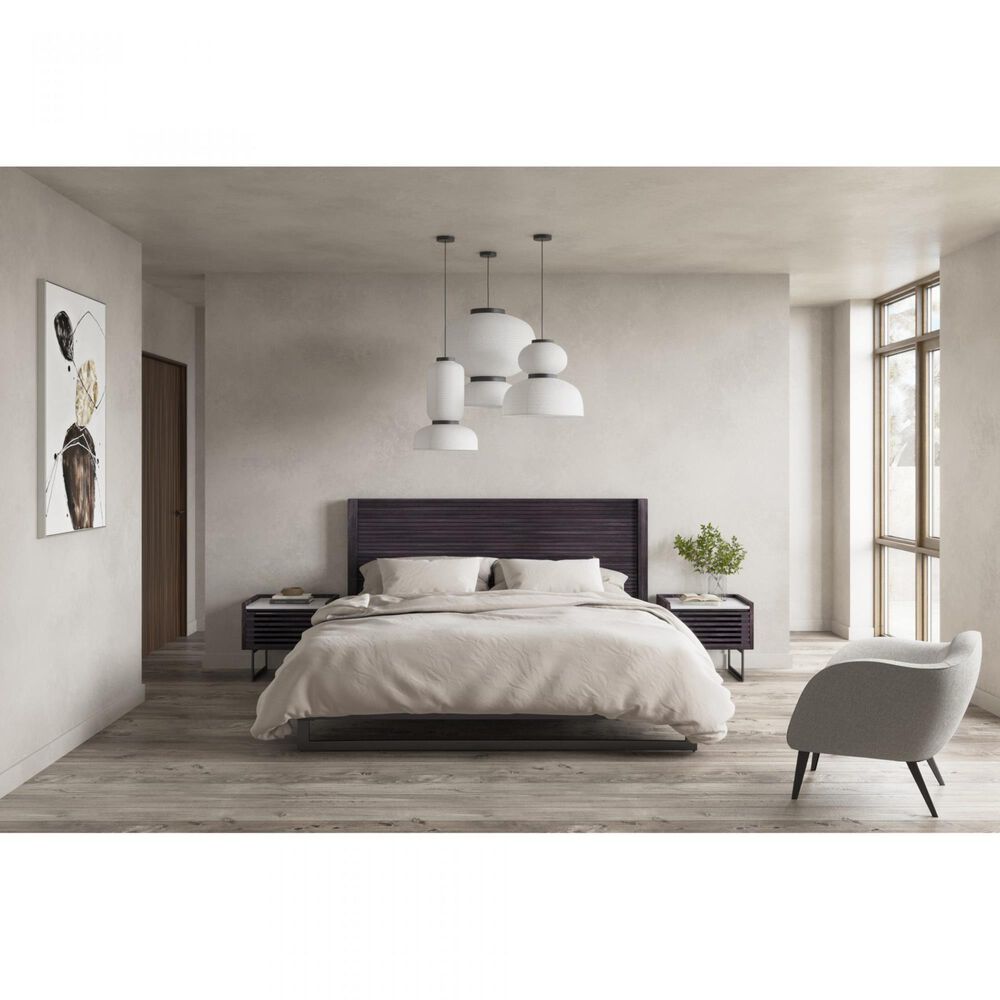 Moe&#39;s Home Collection Paloma 1-Drawer Nightstand in Charcoal Grey and White, , large