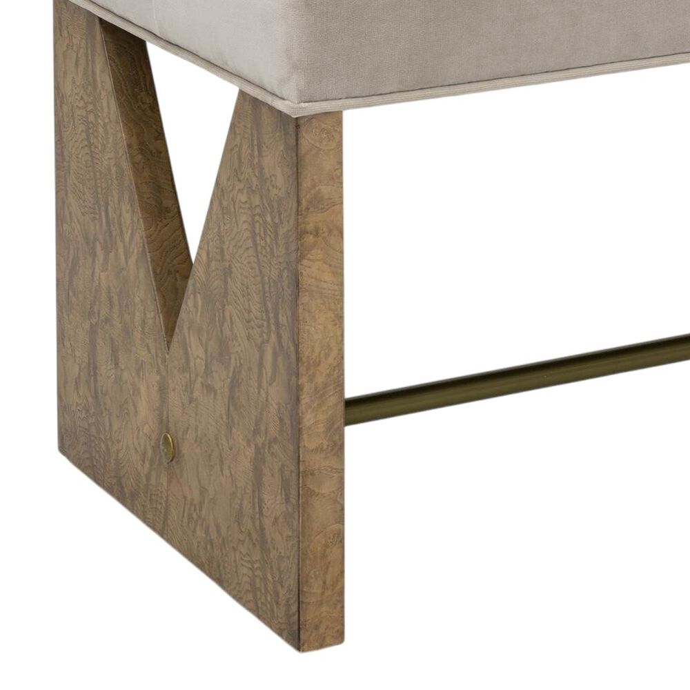 Bassett Mirror Company Laurent Accent Stool in Brown Ash Burl, , large