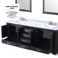 Lexora Home Dukes 80" Double Bathroom Vanity in Espresso with 2 cm White Carrara Marble Top and Rectangular Sinks, , large