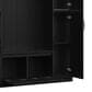 HOMLUX 5-Hook Hall Tree with 4 Side Cabinets and Storage Bench in Black, , large