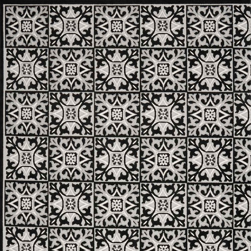 Nourison Aloha 5&#39;3&quot; x 7&#39;5&quot; Black White Indoor/Outdoor Area Rug, , large