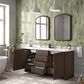 James Martin Vanities Gracyn 72" Double Bathroom Vanity in Sable with 3 cm White Zeus Quartz Top and Rectangular Sinks, , large