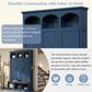 HOMLUX 5-Hook Hall Tree with 3 Hidden Storage in Blue and Walnut, , large