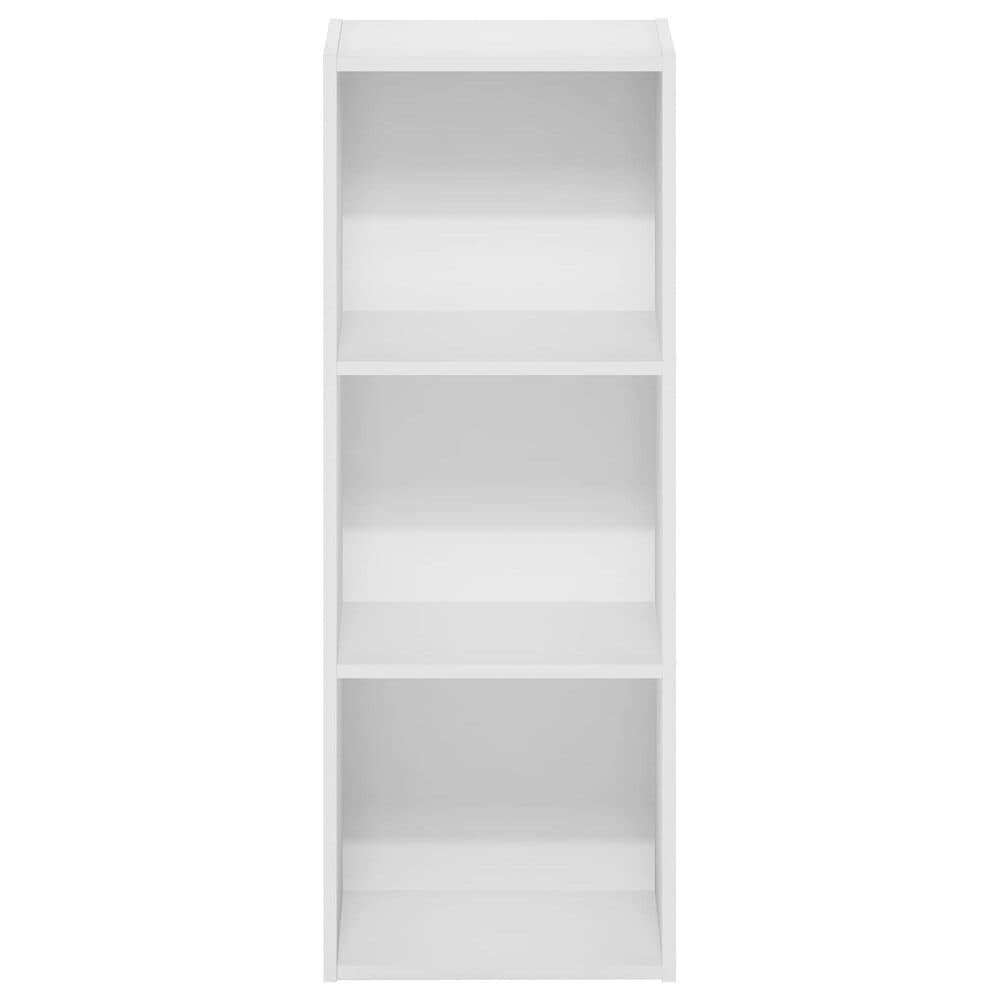 HOMLUX 3-Tier Open Shelf Bookcase in White, , large