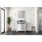 Lexora Home Marsyas 30" Single Bathroom Vanity in White with Grey Quartz Top and Rectangular Sink, , large