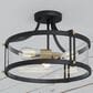 Vaxcel Holbrook 3-Light Semi Flush Mount in Matte Black and Satin Brass, , large