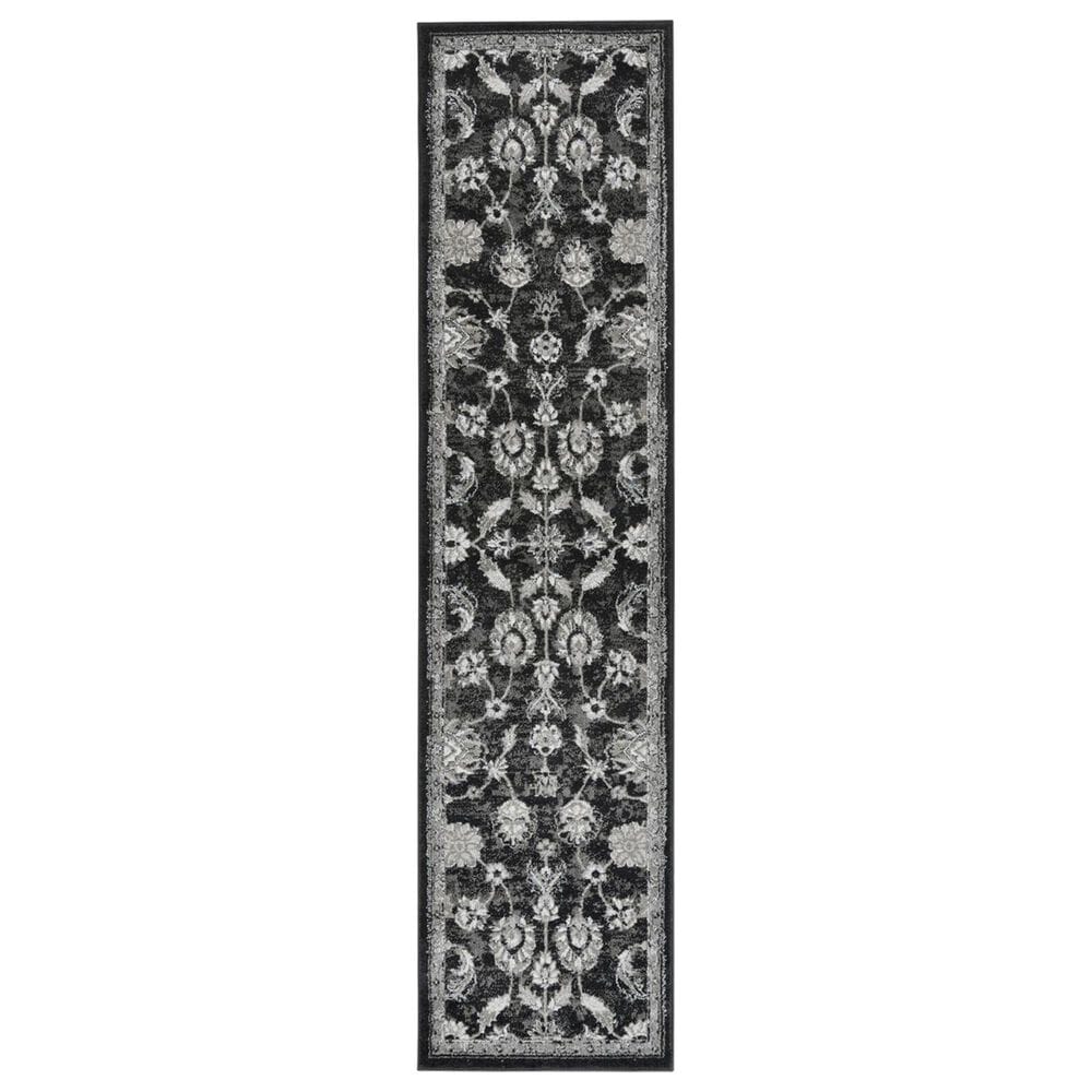 Amer Rugs Alexandria 2" x 6" Black and Ivory Runner, , large