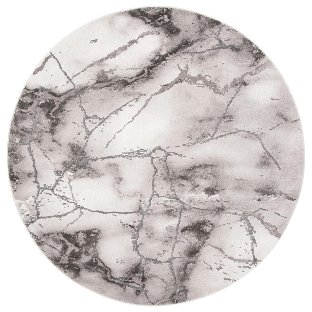 Safavieh Craft CFT877G 10" Round Grey and Silver Area Rug, , large