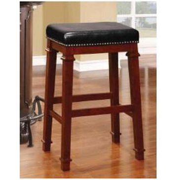 Linden Boulevard Kennedy Backless PU Bar Stool in Dark Cherry, , large