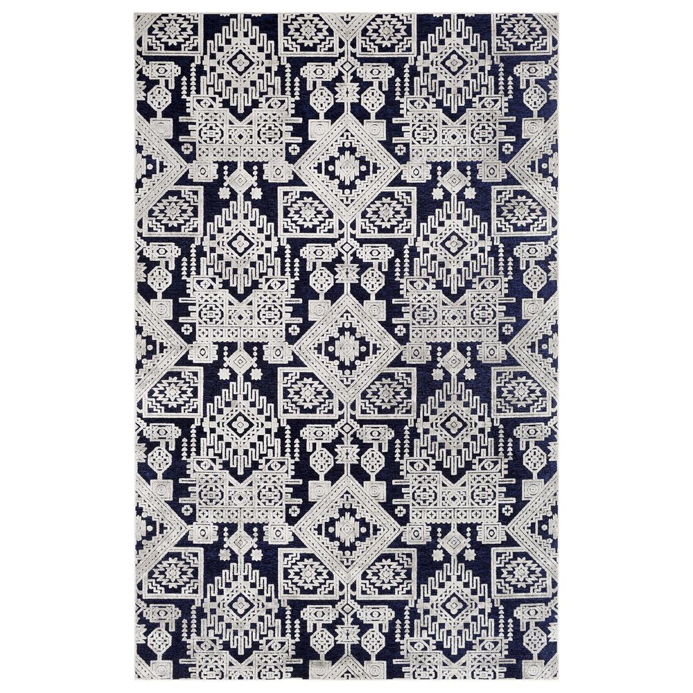 Surya Dantel DTL-2307 5"3" x 7"3" Silver Gray, Taupe and Dark Blue Area Rug, , large
