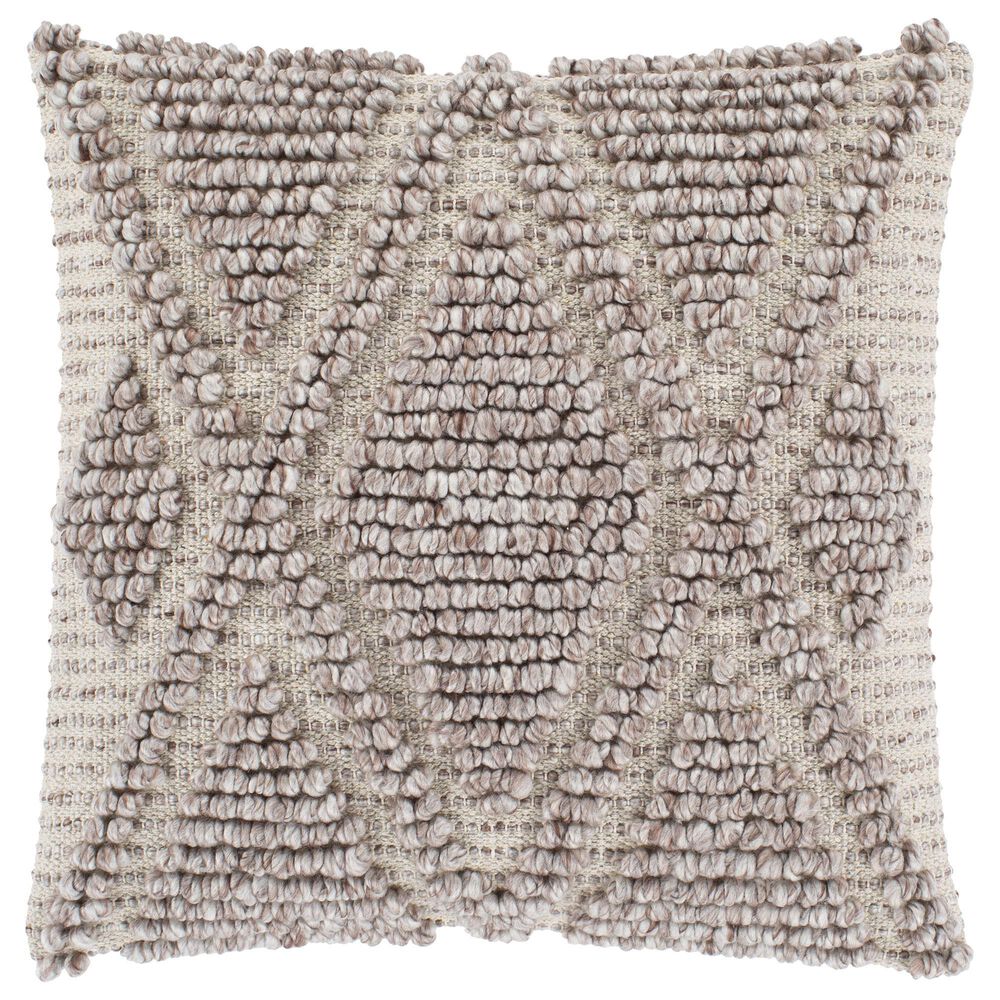 Surya Inc Adam 20" x 20" Down Pillow in Cream, Taupe, and Light Beige, , large