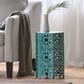 Hearth and Haven Eliana 12" Outdoor Hexagon Metal Side Table with Sunburst Cut Out Design in Teal, , large