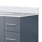 Lexora Home Geneva 48" Single Bathroom Vanity in Dark Grey with 2 cm White Carrara Marble Top and Rectangular Sink, , large