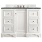 James Martin Vanities De Soto 48" Single Bathroom Vanity in Bright White with 3 cm Parisien Bleu Quartz Top and Rectangular Sink, , large