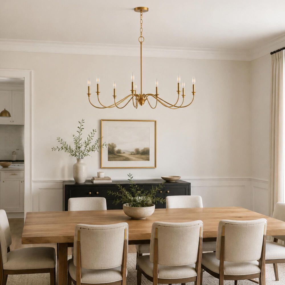 Vaxcel Annabelle 8-Light Chandelier in Muted Brass, , large