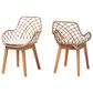 Baxton Studio Ballerina Arm Chair in Greywash and Natural Brown (Set of 2), , large