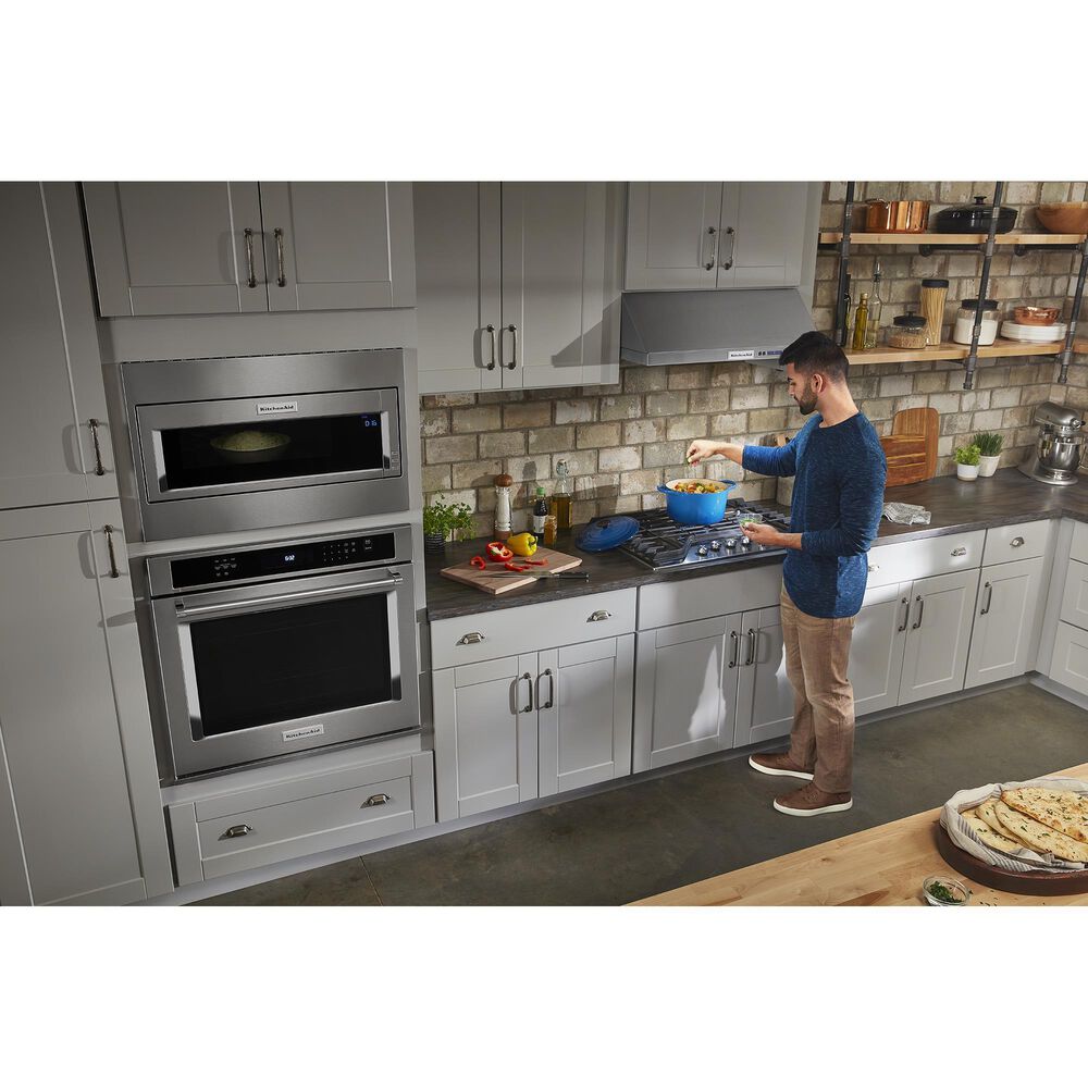 KitchenAid 1000 Watt Built-In Low Profile Microwave with Standard Trim Kit in Stainless Steel, , large
