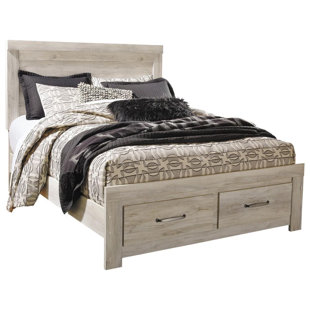 Ashley Bellaby Queen Storage Bed In Whitewash, , large
