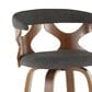 LumiSource Gardenia Swivel Fixed-Height Counter Stool with Charcoal Fabric Upholstery in Chrome and Walnut (Set of 2), , large