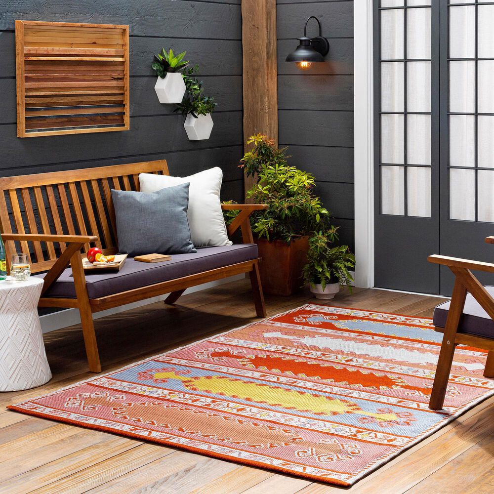Surya Sajal 5&#39; x 7&#39;6&quot; Brick Red, Camel, Ivory, Rose, Light Blue and Mustard Area Rug, , large