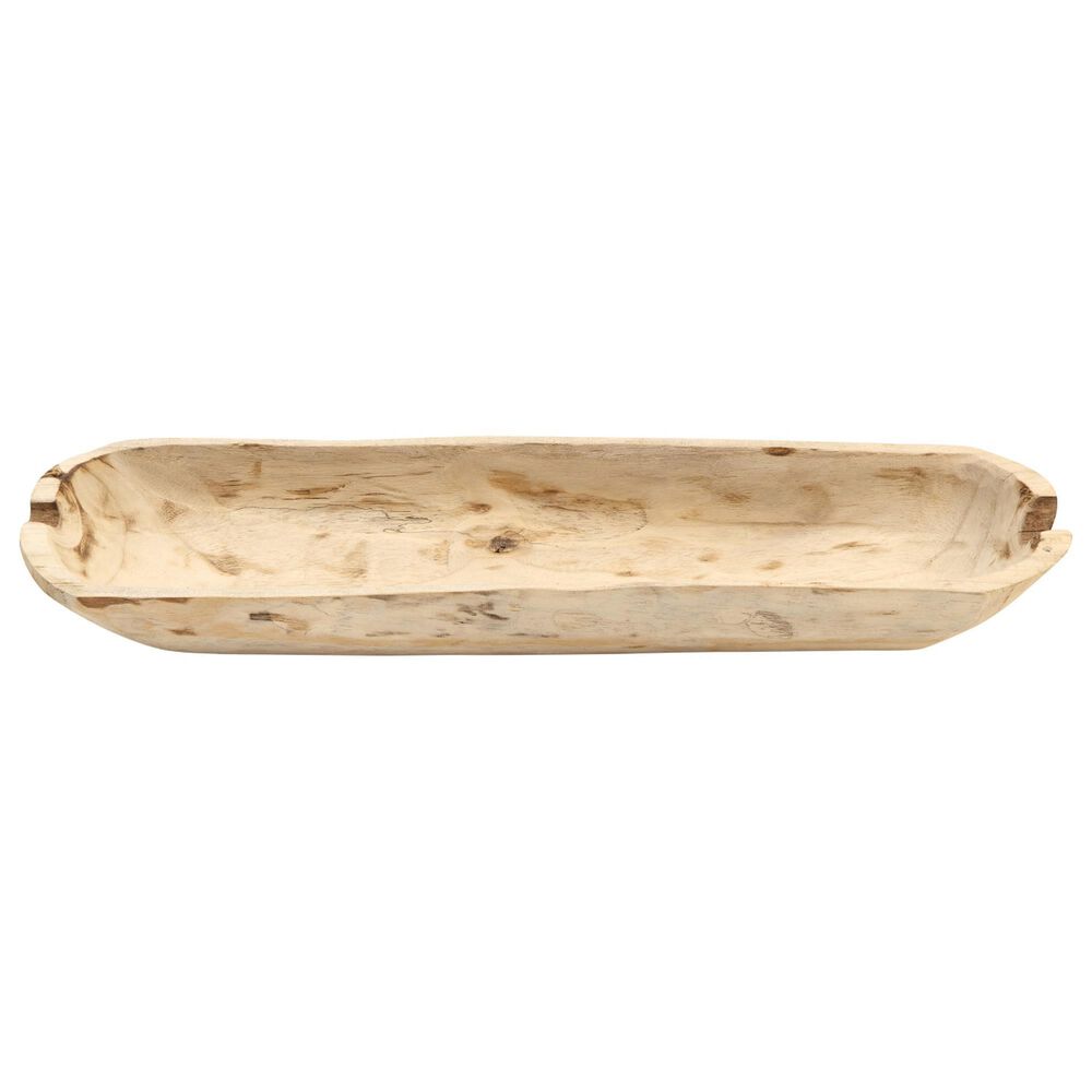 Creative Coop Decorative Wood Oval Bowl in Natural, , large