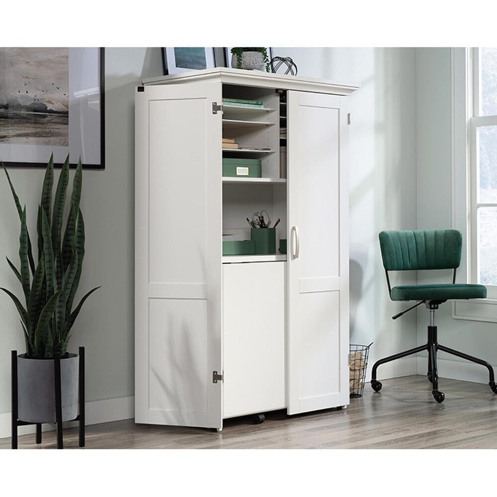 Sauder Select Craft and Sewing Storage Armoire in Soft White, , large