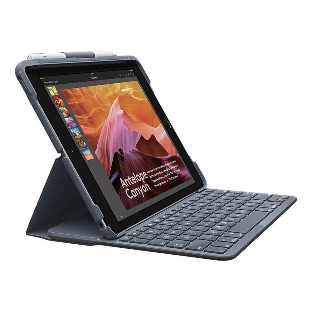 Logitech Slim Folio Keyboard Case for iPad (5th and 6th Gen), , large