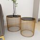 Maple and Jade Accent Table in Gold and Dark Gray (Set of 2), , large