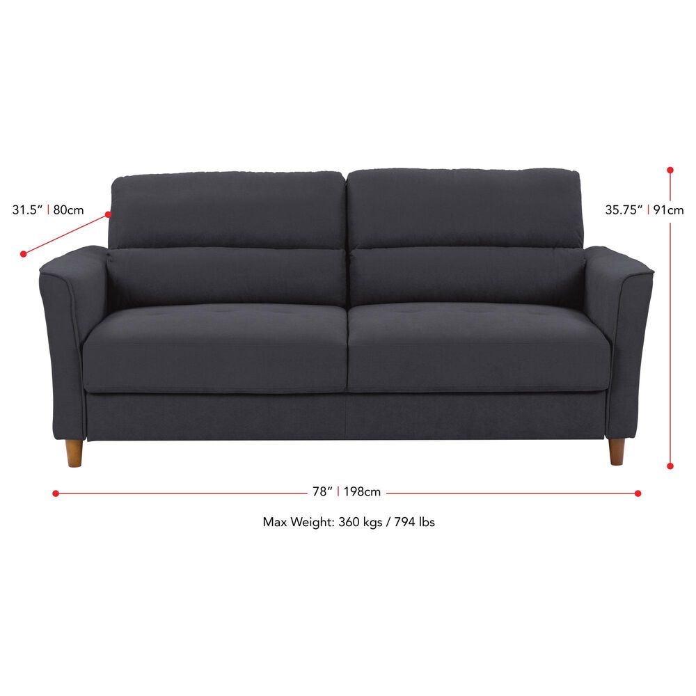 CorLiving Georgia Stationary Sofa in Dark Grey, , large