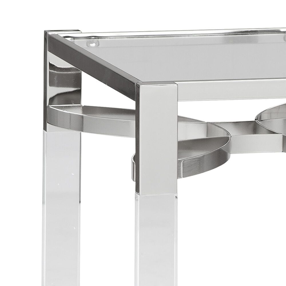 Ashley Chaseton Accent Table in Clear and Silver, , large