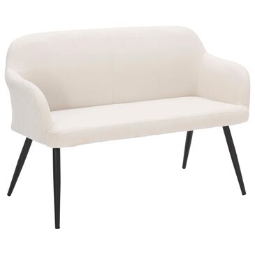 Lumisource Daniella High Back Bench with Cream Cushion in Black, , large