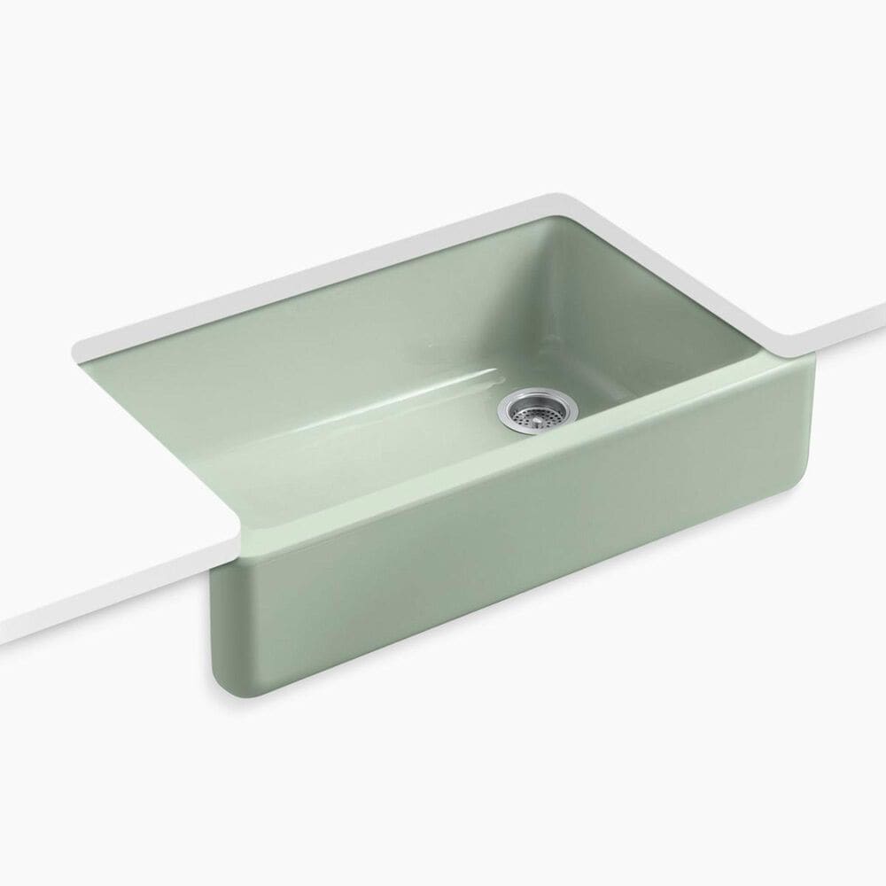Kohler Whitehaven 35.75" Single Bowl Farmhouse Kitchen Sink in Aspen Green, , large
