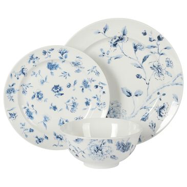 Gibson Overseas, Inc Empress Bouquet 12-Piece Dinnerware Set in Blue and White, , large