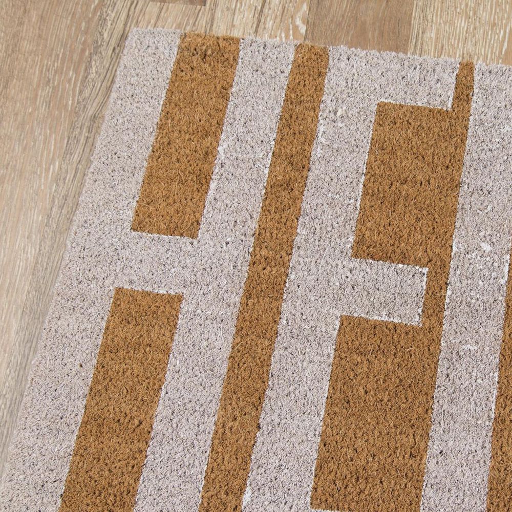 Novogratz Aloha Hello ALO-2 1&#39;6&quot; x 2&#39;6&quot; White Door Mat, , large