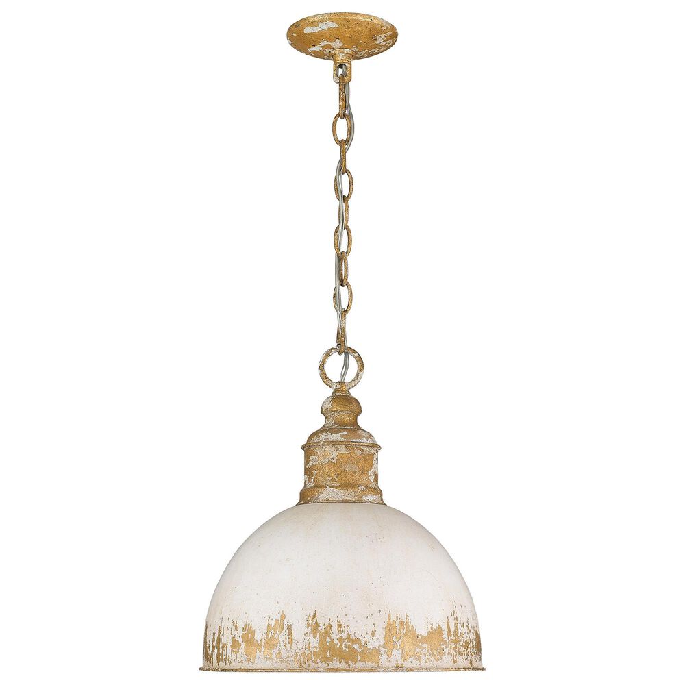 Golden Lighting Alison 1-Light Medium Pendant with Antique Ivory Shade in Vintage Gold, , large